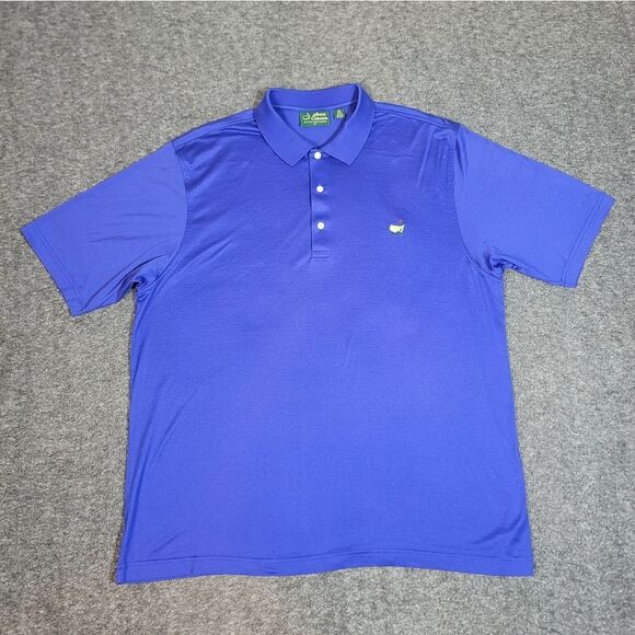 Vtg Masters × Augusta Amen Corner Mens Size XL Golf Tennis Polo Shirt Blue - Picture 1 of 13